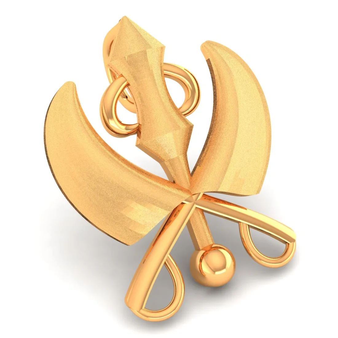 22KT Gold Punjabi Khanda Pendant (Without Chain) - Image 2