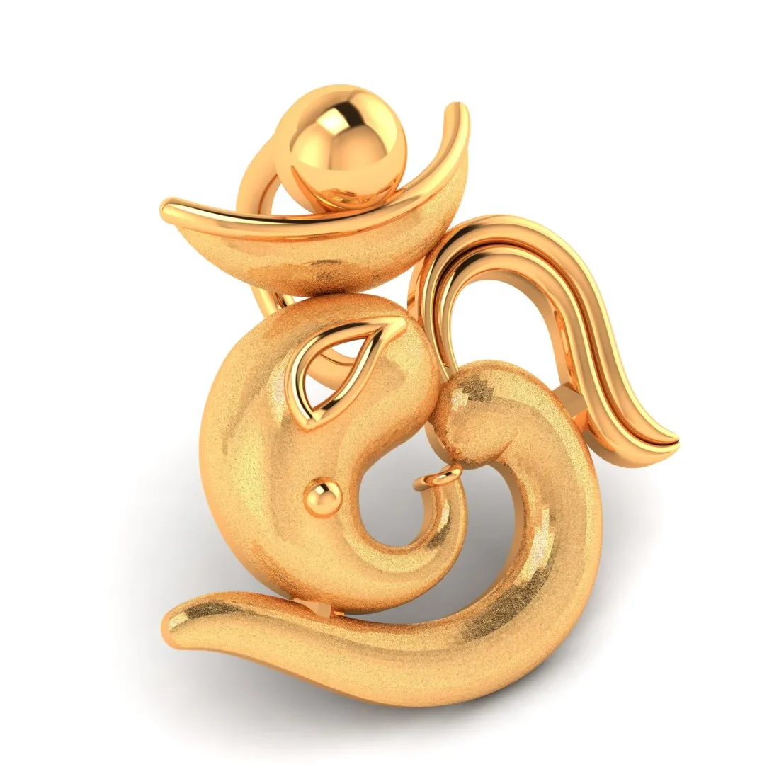 22KT Gold Shree Ganesh Pendant (Without Chain) - Image 2