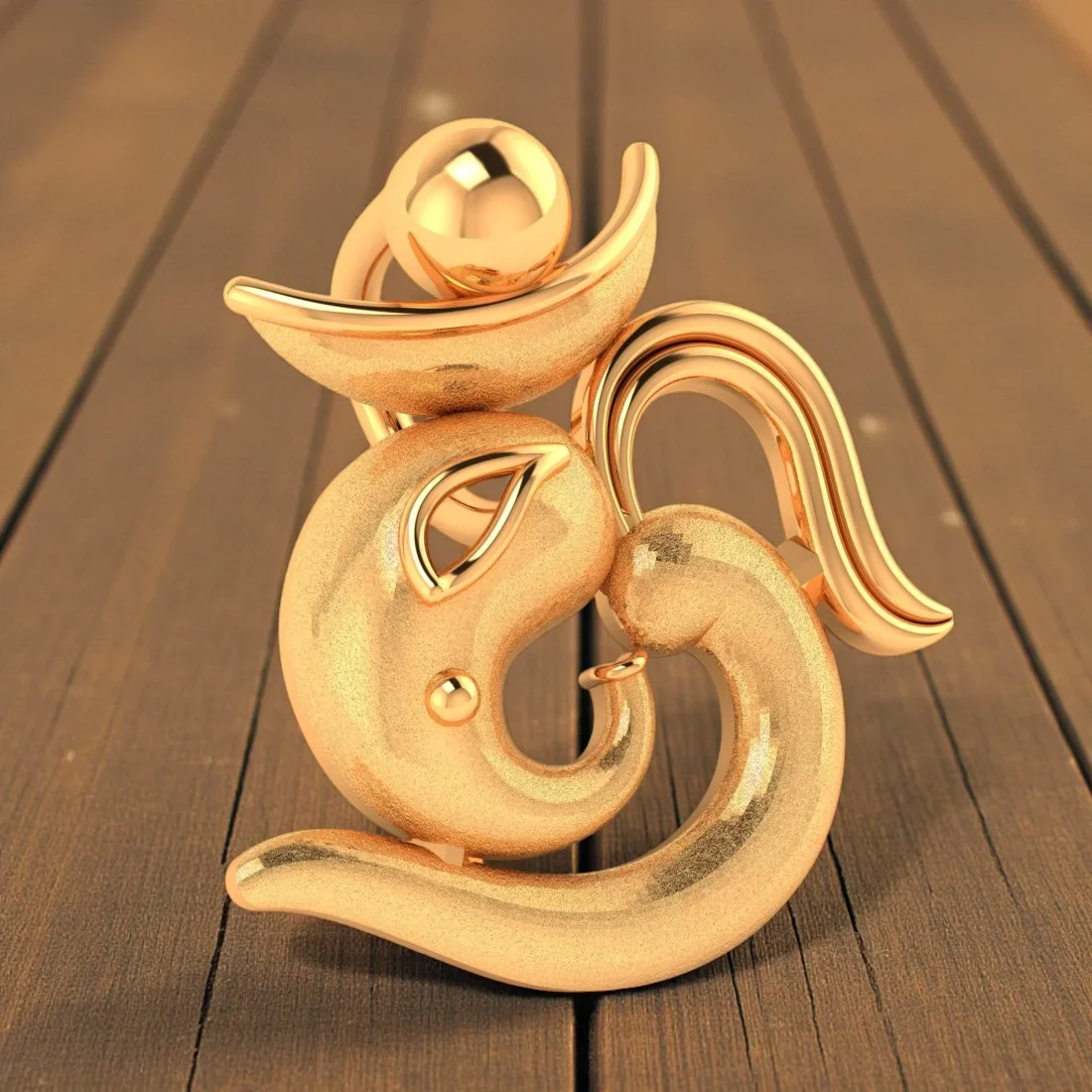 22KT Gold Shree Ganesh Pendant (Without Chain) - Image 6