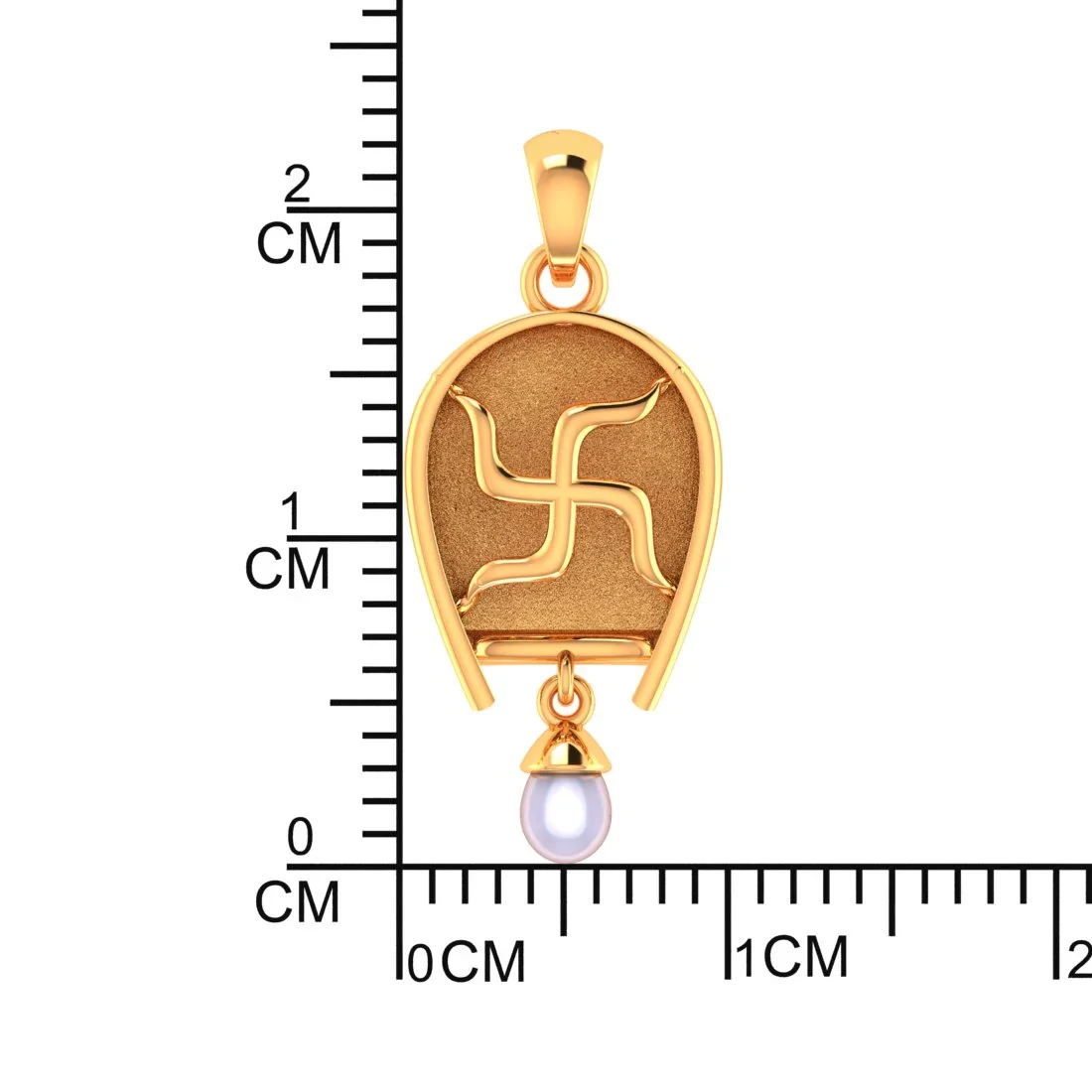 22KT Gold Shubh Sankalp Swastik Pearl Pendant for Women & Girls (Without Chain) - Image 3