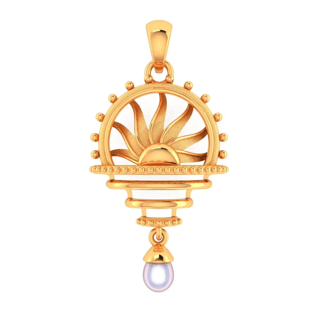 22KT Gold Surya Prabha Pearl Pendant (Without Chain) - Image 2