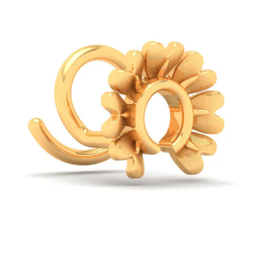 22KT Half Flower Shaped Gold Nosepin From Online Exclusive Collection - Image 3