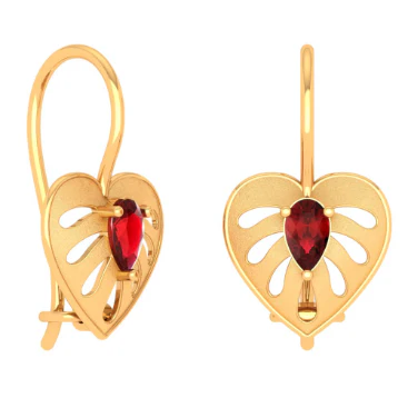 22KT Heart Themed Unique Gold Earring Design For You - Image 2