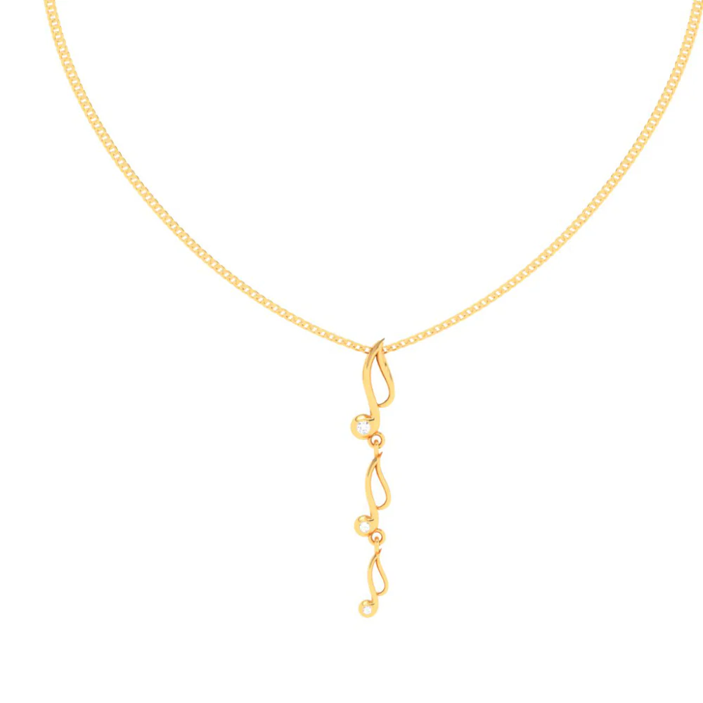 22KT Musical Note Drop Gold Pendant From Goldlites Collection - Image 3