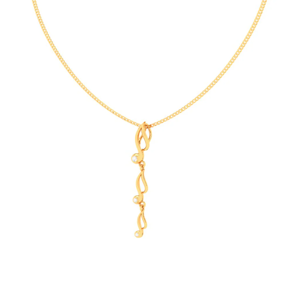 22KT Musical Note Drop Gold Pendant From Goldlites Collection - Image 4