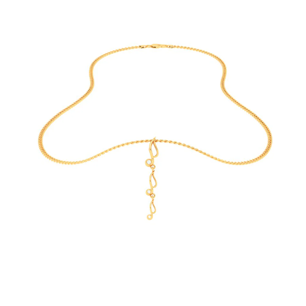 22KT Musical Note Drop Gold Pendant From Goldlites Collection - Image 5