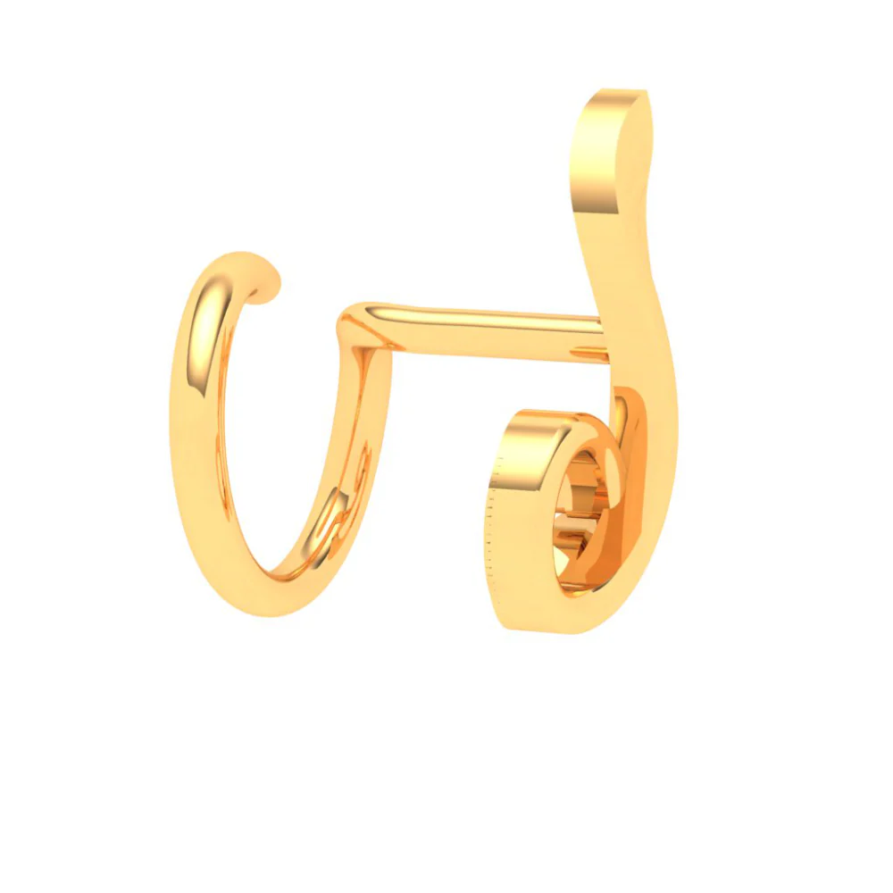 22KT Musical Note Unique Gold Nosepin From Online Exclusive Collection - Image 3