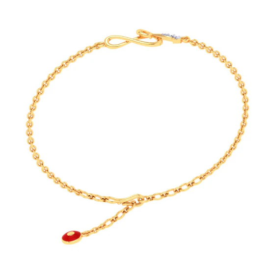 22KT Musical Note With Evil Eye Gold Bracelet From Goldlites Collection - Image 3