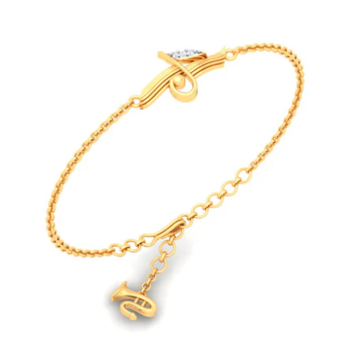 22KT Musical Note With Trumpet Gold Bracelet From Online Exclusive Collection - Image 5