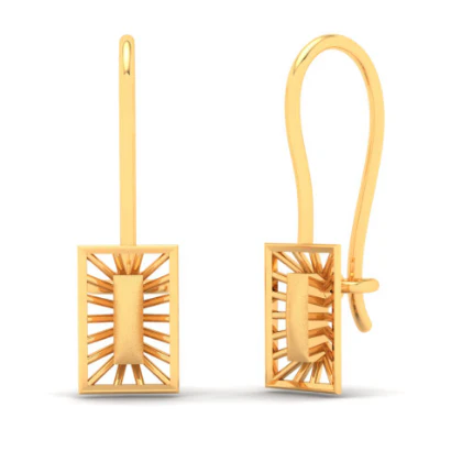22KT Rectangle Shape Gold Drop Earring From Online Exclusive - Image 2