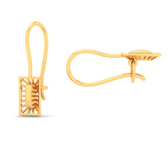 22KT Rectangle Shape Gold Drop Earring From Online Exclusive - Image 5