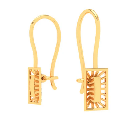 22KT Rectangle Shape Gold Drop Earring From Online Exclusive - Image 6