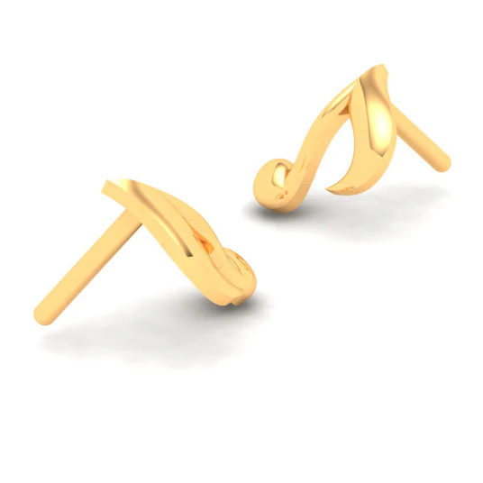 22KT Solid Musical Note Gold Stud Earrings From Goldlites Collection - Image 6