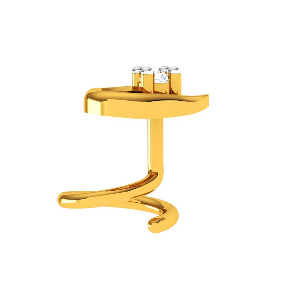 22KT Stone Studded Gold Nose Pin With The Elegance Of Its Kind - Image 6