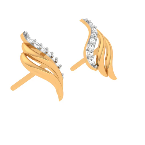 22KT Stone Studded Modern Gold Earring Exclusively For You - Image 6