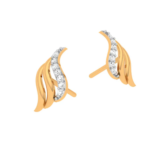 22KT Stone Studded Modern Gold Earring Exclusively For You - Image 7