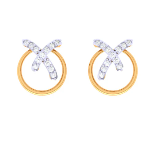 22KT Stone Studded Unique Gold Earring Design For Any Occasion