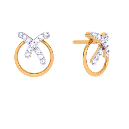 22KT Stone Studded Unique Gold Earring Design For Any Occasion - Image 2