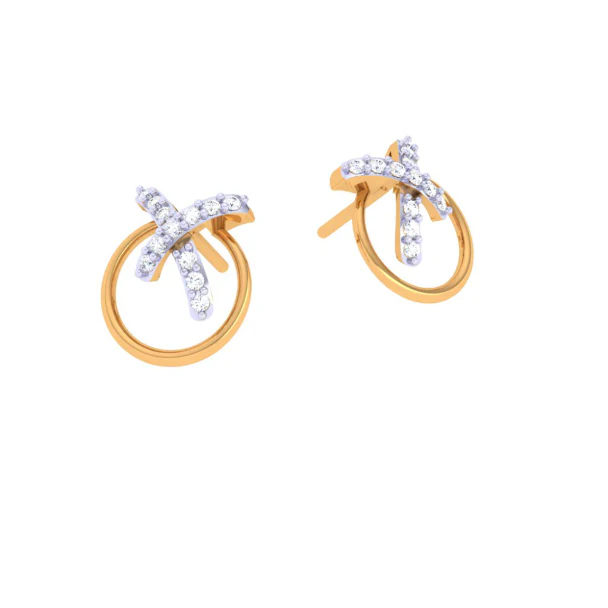 22KT Stone Studded Unique Gold Earring Design For Any Occasion - Image 6