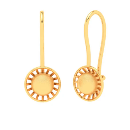 22KT Sun Shaped Gold Stud Earring From Goldlites Collection - Image 3