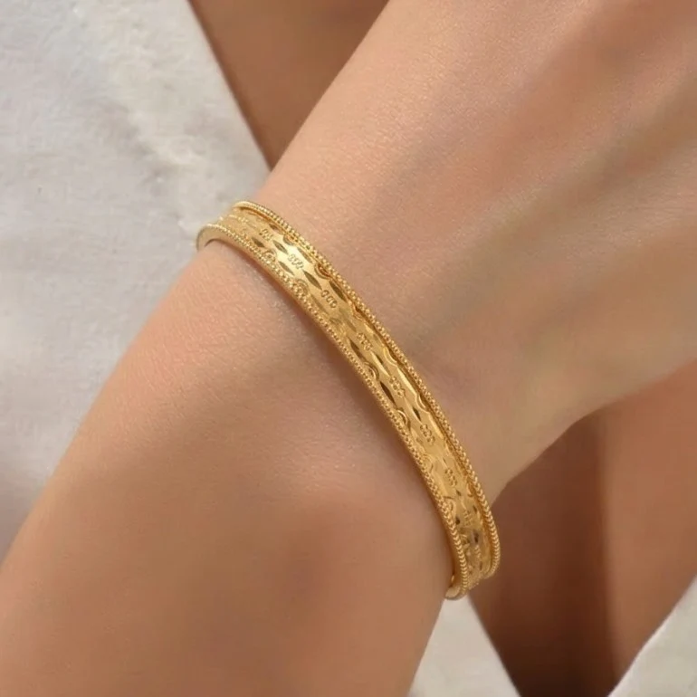 22KT Timeless Classic Design Gold Noa Bangle for Women (Size 2-7) - Image 4