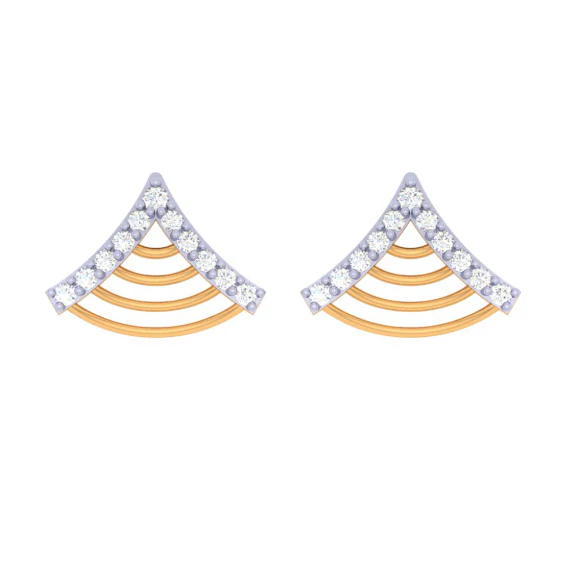 22KT Triangle-shaped Latest Design Of Gold Earrings