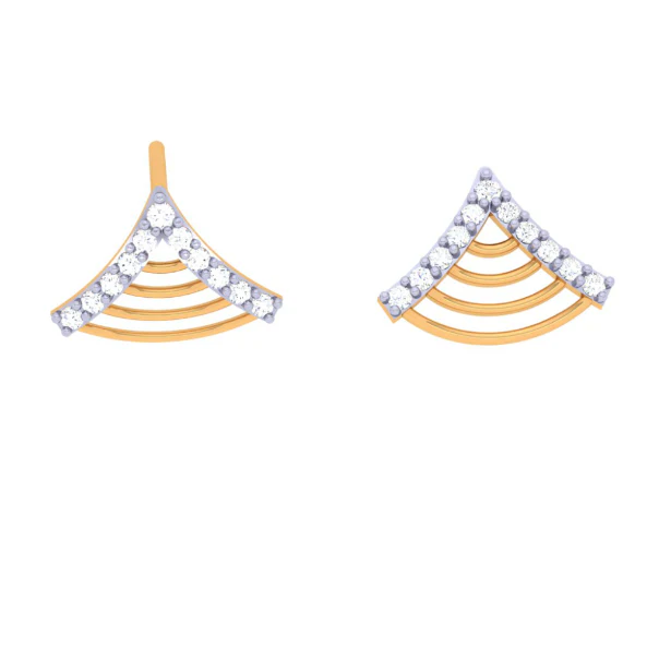 22KT Triangle-shaped Latest Design Of Gold Earrings - Image 6