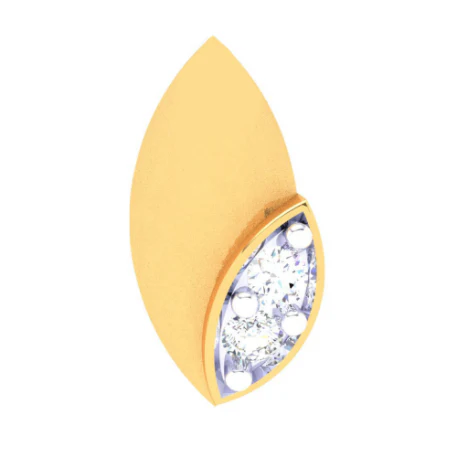 22KT Two Leaf Shape With A Yellow Stone Gold Nosepin From Online Exclusive