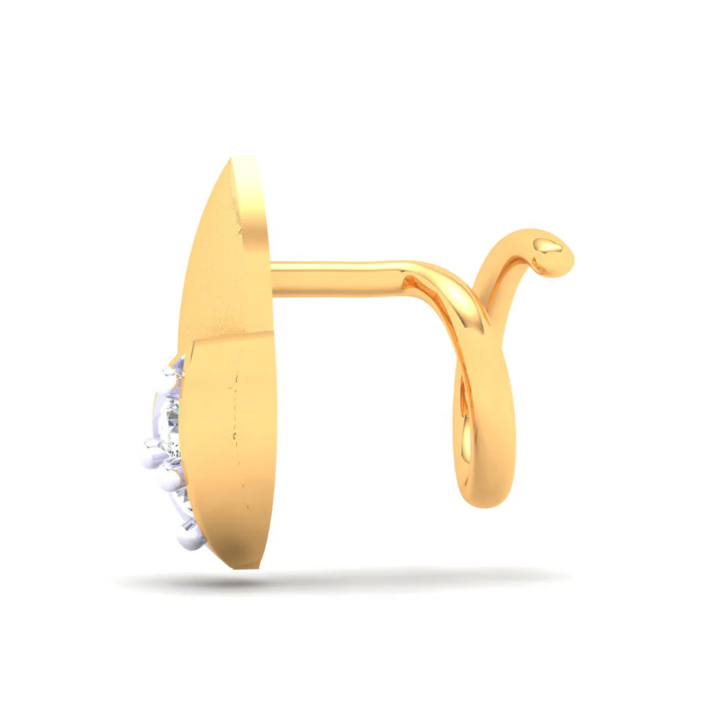 22KT Two Leaf Shape With A Yellow Stone Gold Nosepin From Online Exclusive - Image 3