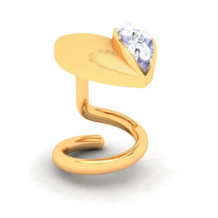 22KT Two Leaf Shape With A Yellow Stone Gold Nosepin From Online Exclusive - Image 5