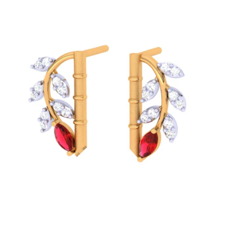 22KT Unique Multiple Stone-studded Gold Earrings For You - Image 3