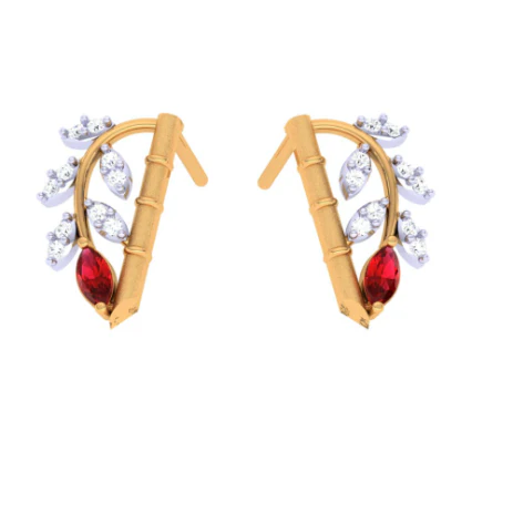 22KT Unique Multiple Stone-studded Gold Earrings For You - Image 6