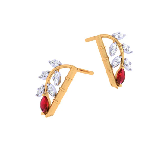22KT Unique Multiple Stone-studded Gold Earrings For You - Image 7