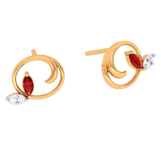 22KT Unique Stone Studded  Gold Earrings For You - Image 6