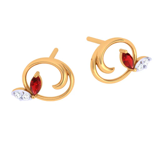 22KT Unique Stone Studded  Gold Earrings For You - Image 7