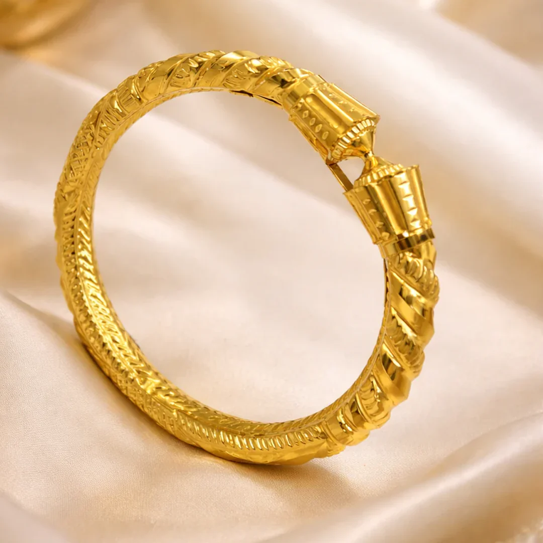 22KT Vira Classic Textured Gold Traditional Carved Bangle Bala for Women