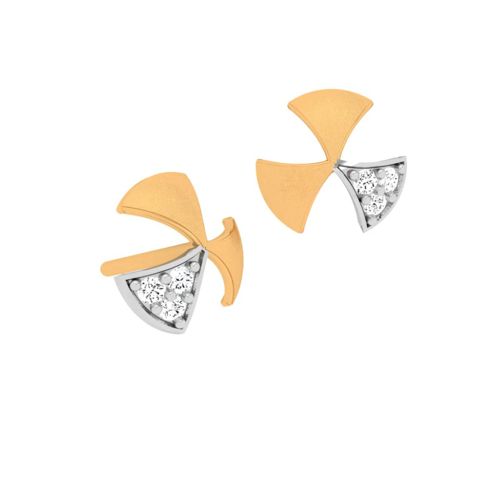 22KT Windmill Themed Gold Earring Design For Festivities Ahead - Image 5