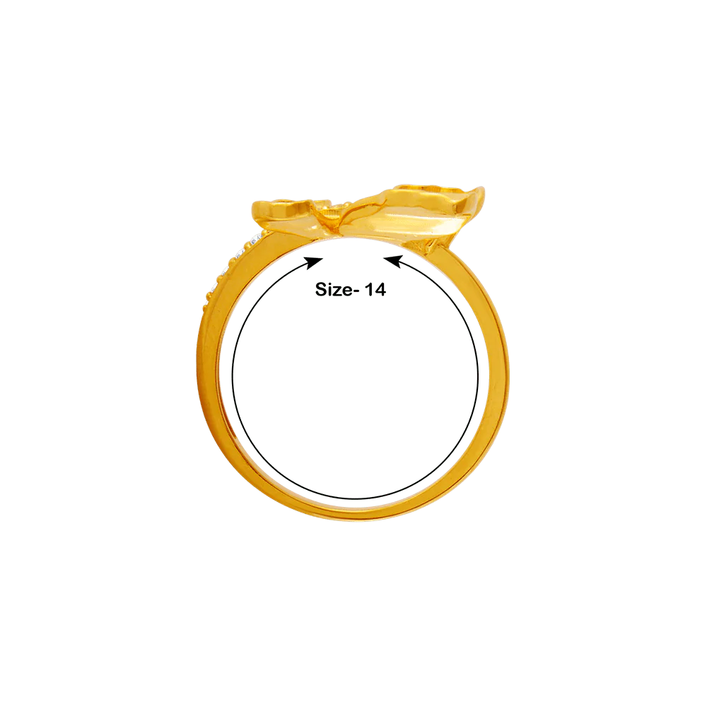 22KT Yellow Gold, American Diamond And Ruby Ring For Women - Image 4