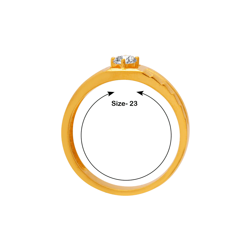 22KT Yellow Gold And American Diamond Ring For Men - Image 4