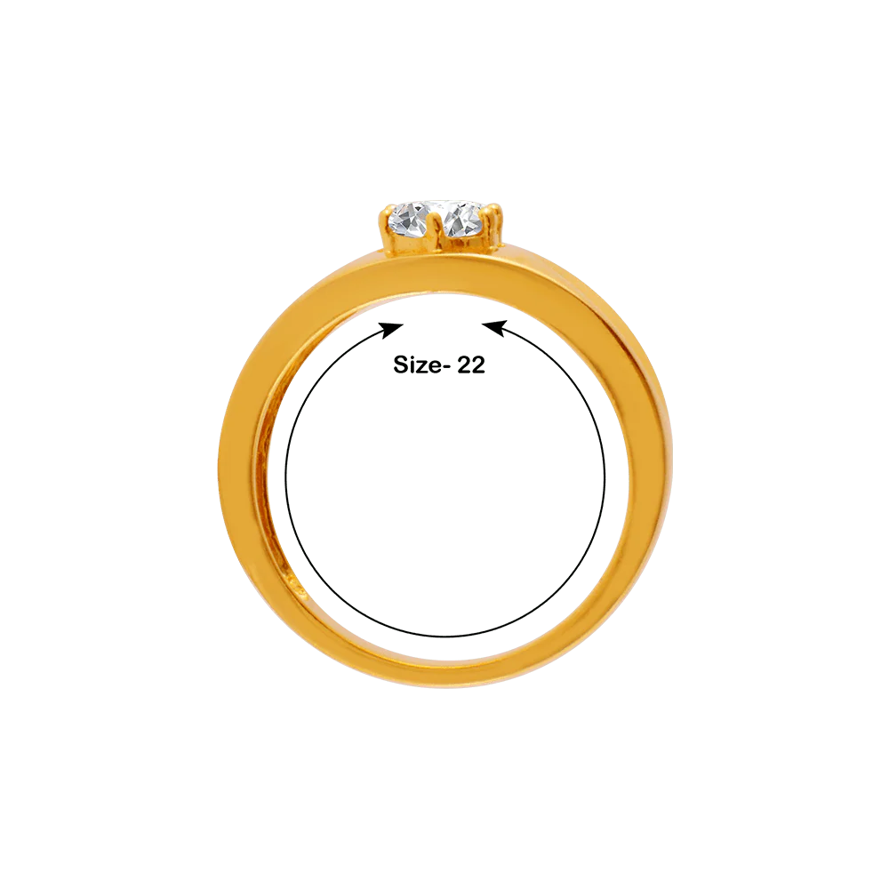 22KT Yellow Gold And American Diamond Ring For Men - Image 4