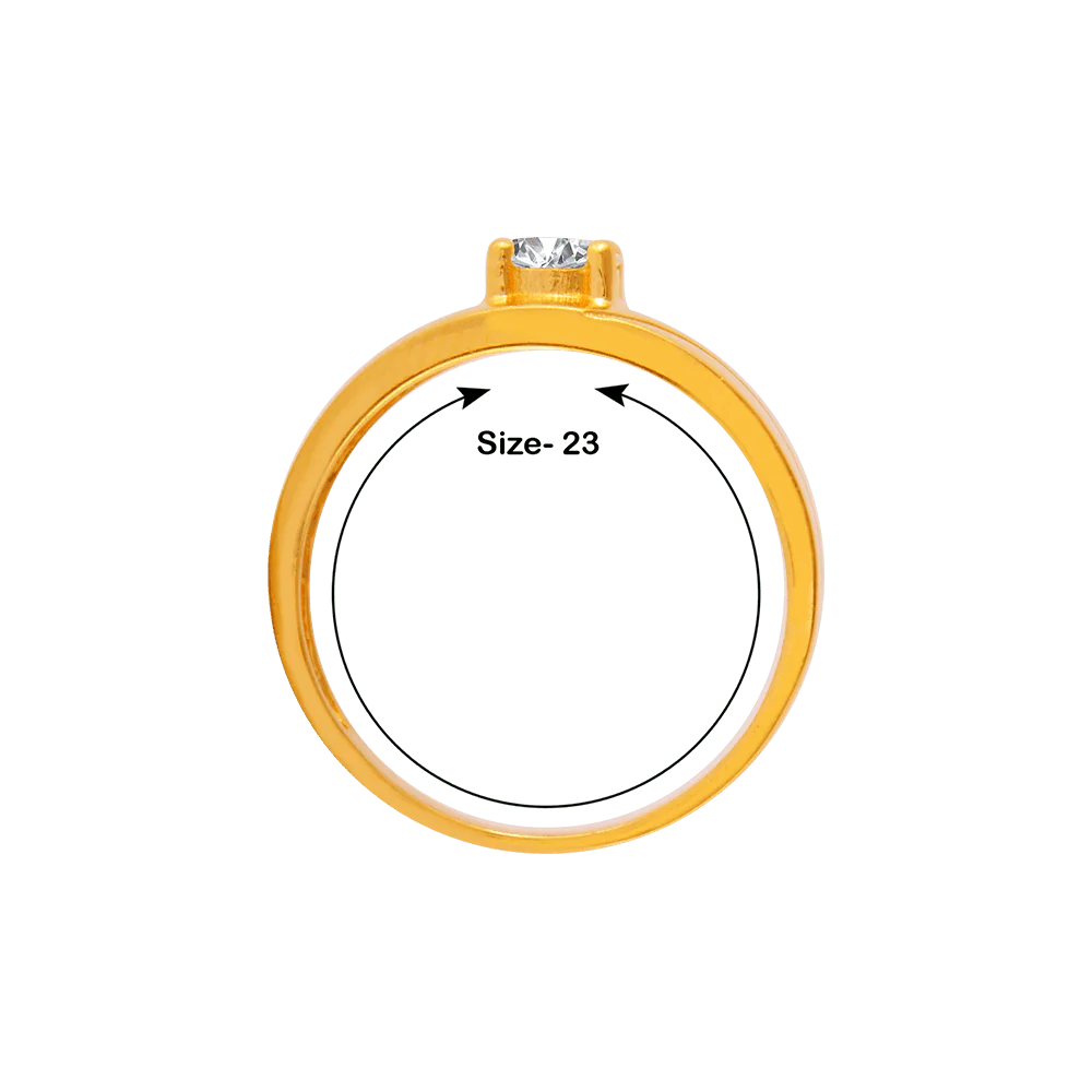 22KT Yellow Gold And American Diamond Ring For Men - Image 4