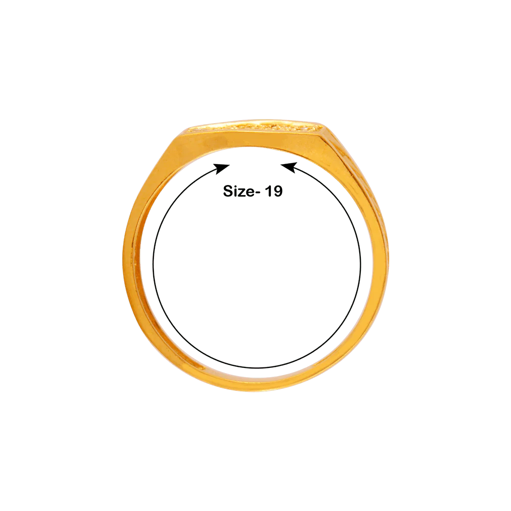 22KT Yellow Gold And American Diamond Ring For Men - Image 4