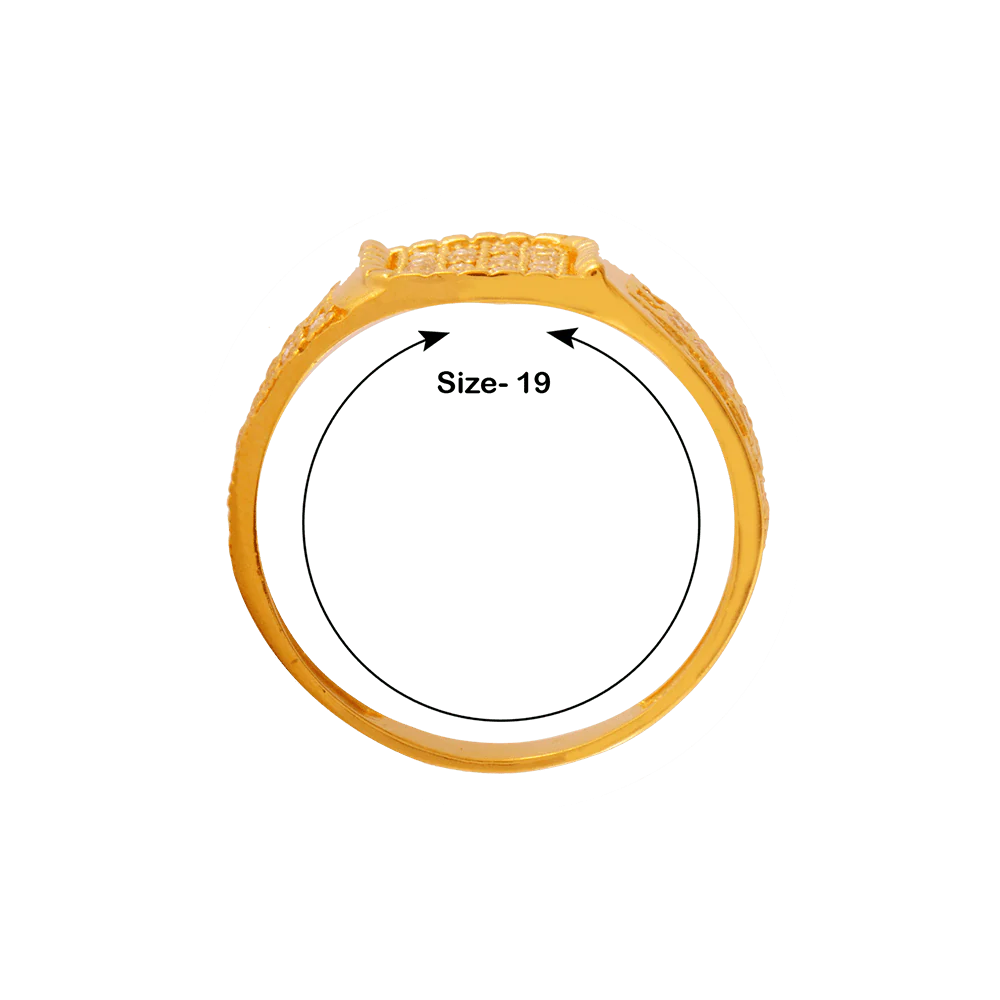 22KT Yellow Gold And American Diamond Ring For Men - Image 4