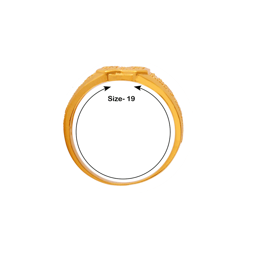 22KT Yellow Gold And American Diamond Ring For Men - Image 4