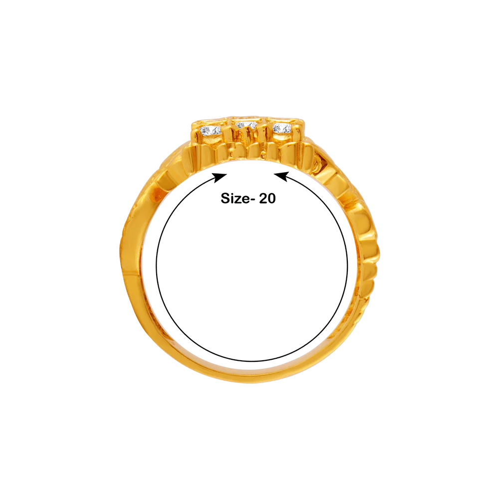 22KT Yellow Gold And American Diamond Ring For Men - Image 4