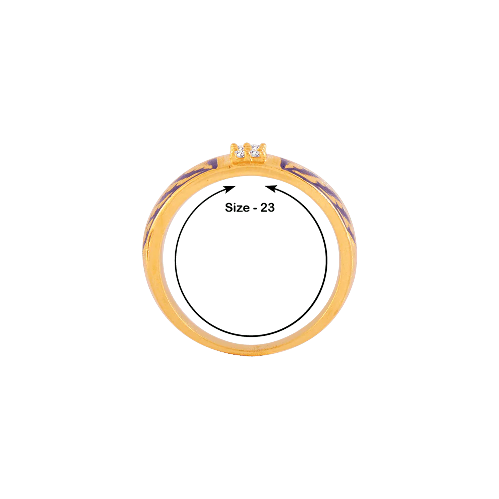 22KT Yellow Gold And American Diamond Ring For Men - Image 3