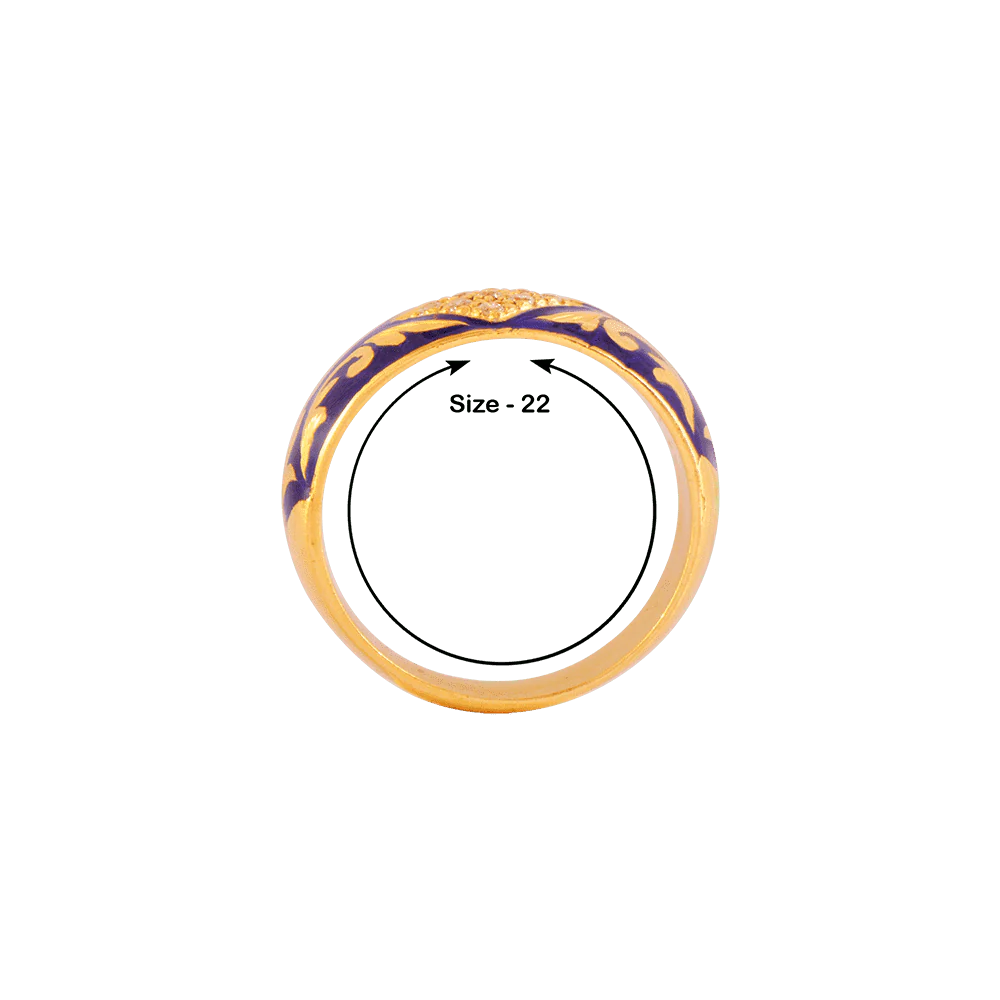 22KT Yellow Gold And American Diamond Ring For Men - Image 3