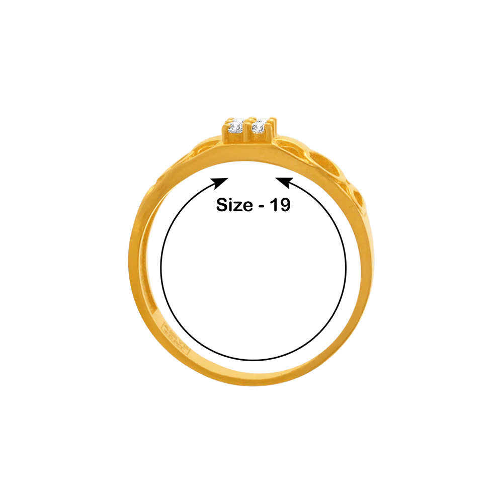 22KT Yellow Gold And American Diamond Ring For Men - Image 3