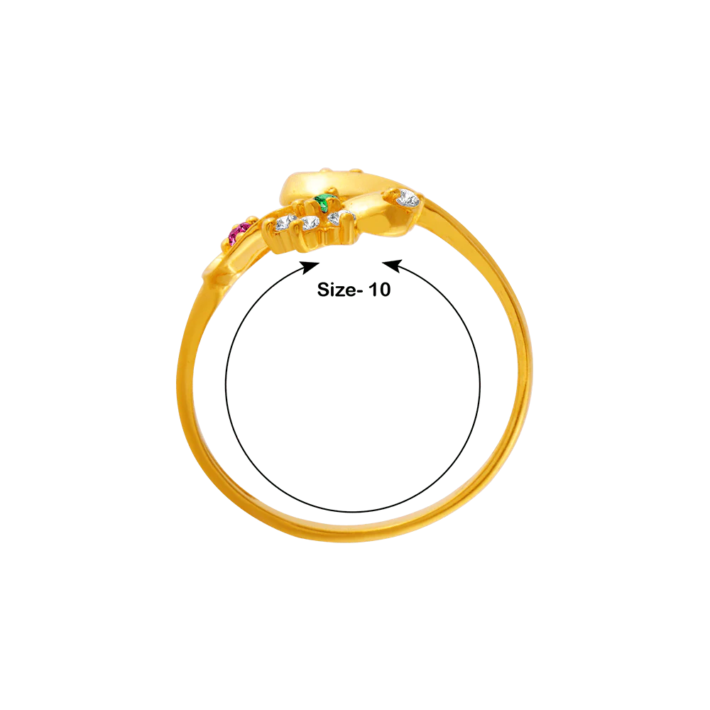 22KT Yellow Gold And American Diamond Ring For Women - Image 4