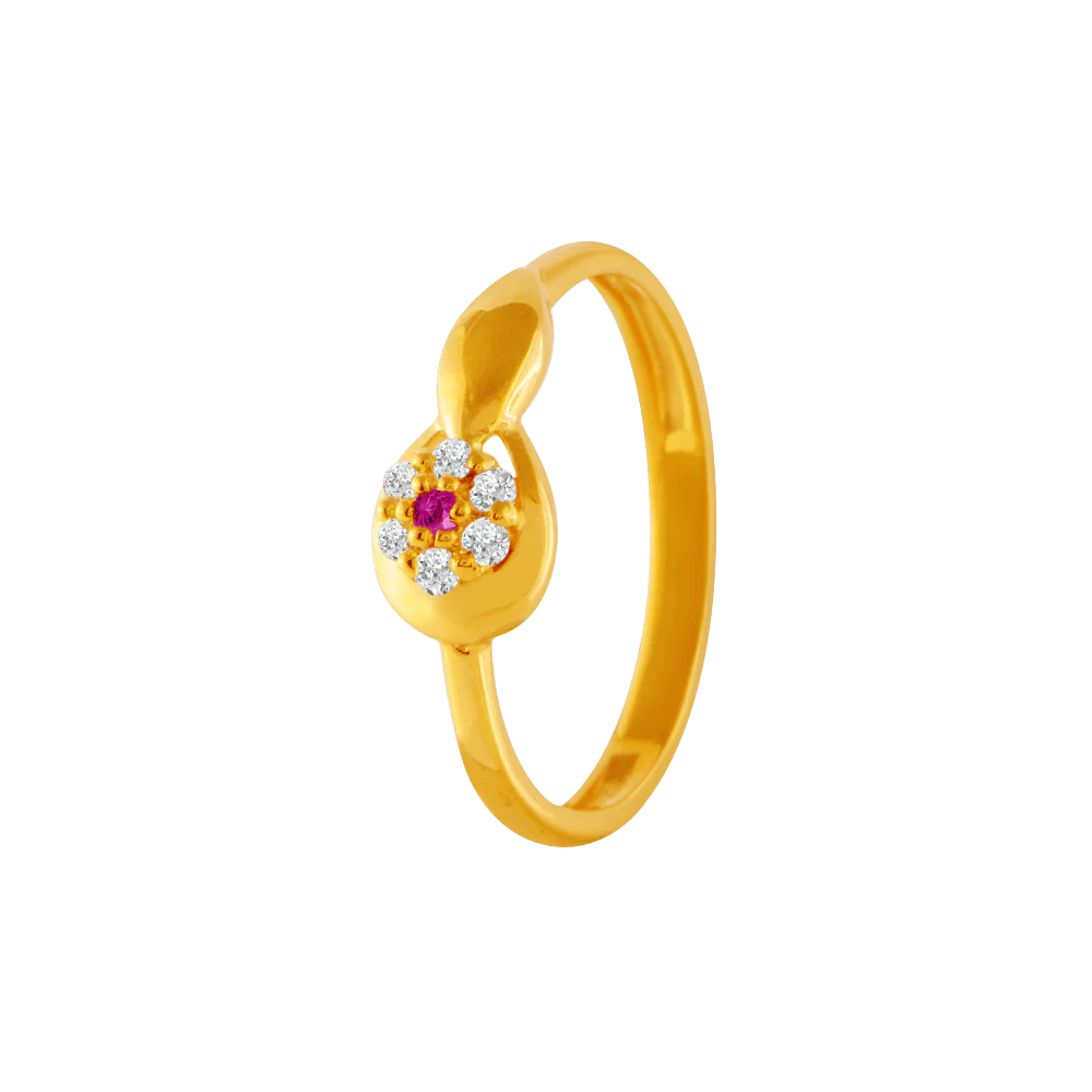 22KT Yellow Gold And American Diamond Ring For Women - Image 3